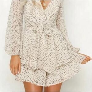 Japna Spring Polka Dot Ruffle Mini Dress size XS